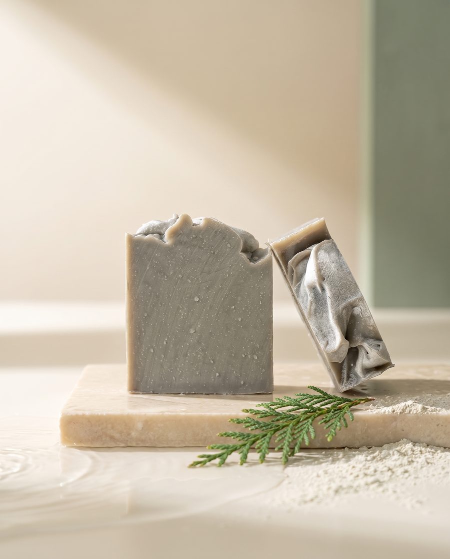 Ancient Woods soap bar with cedar and mineral clay